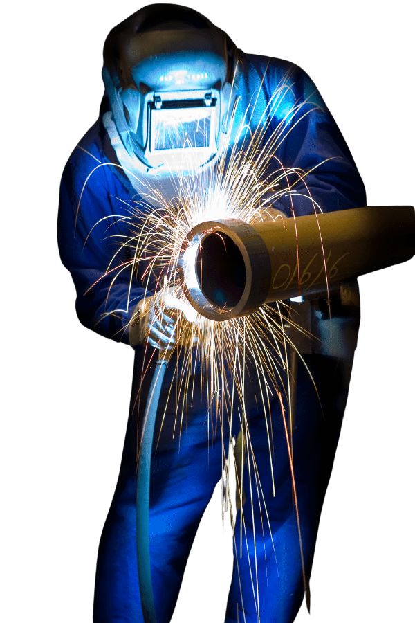 worker welding a pipe